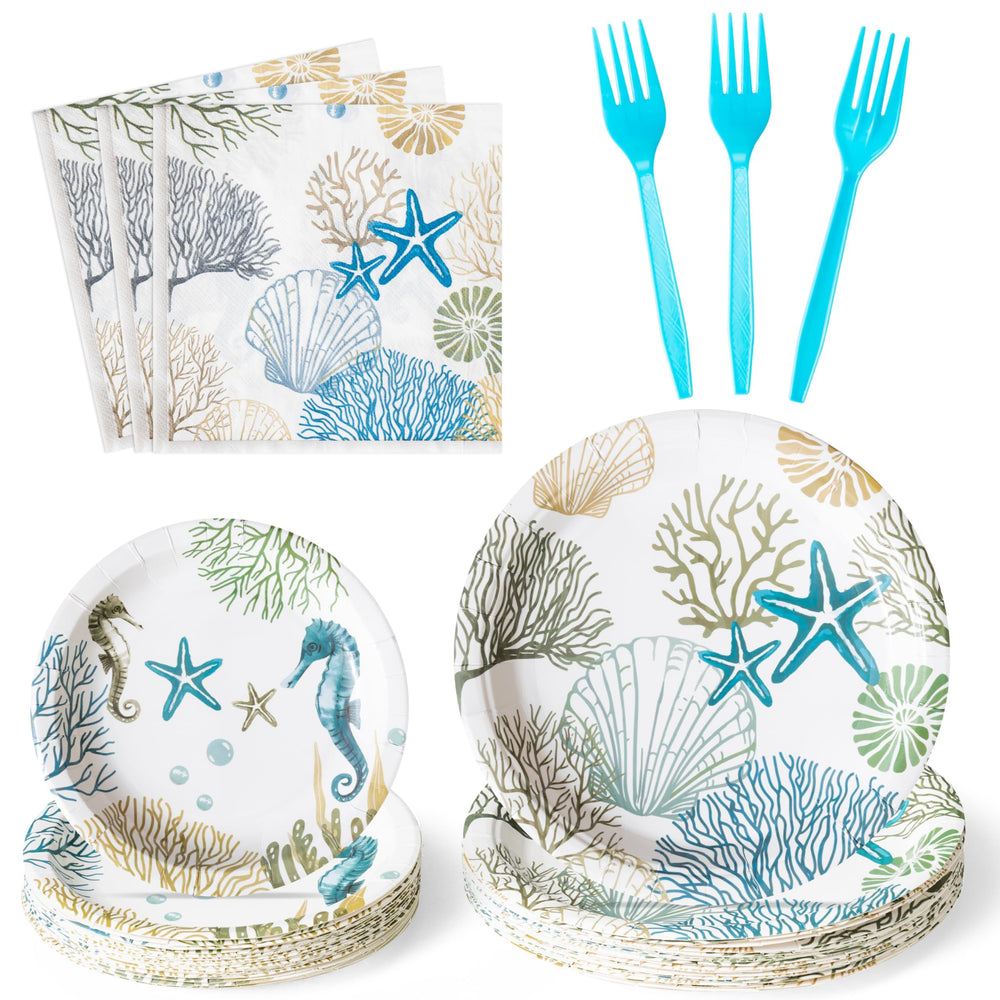 G1ngtar 9-inch seashell plates for a beach party and easy cleanup