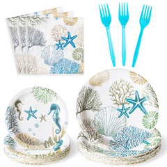 G1ngtar 9-inch seashell plates for a beach party and easy cleanup