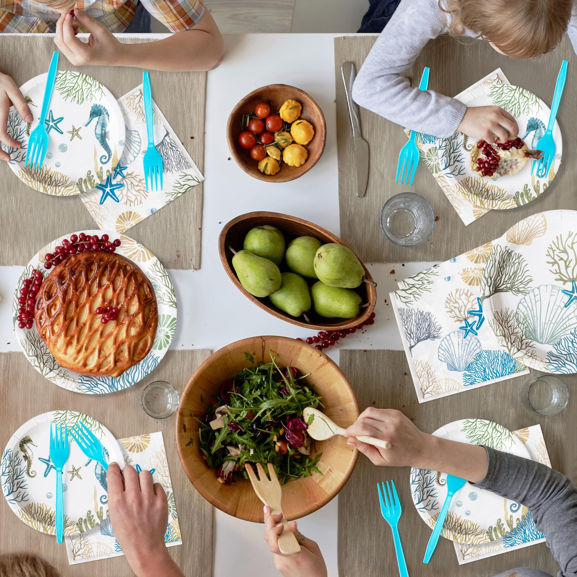 G1ngtar seashell pattern tableware enhances ocean-themed events
