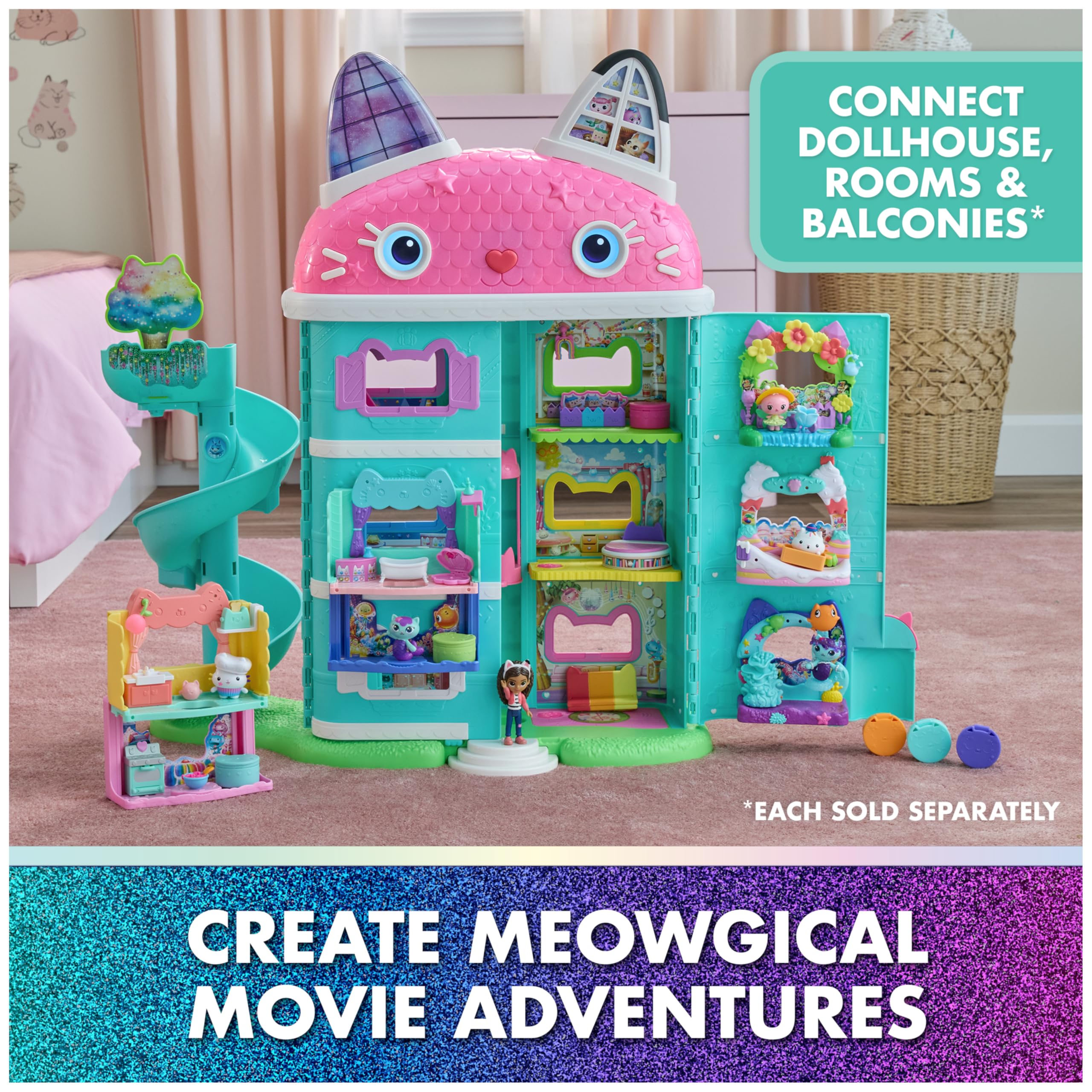 Gabby's Dollhouse Cakey Cat sled feature for playful movement