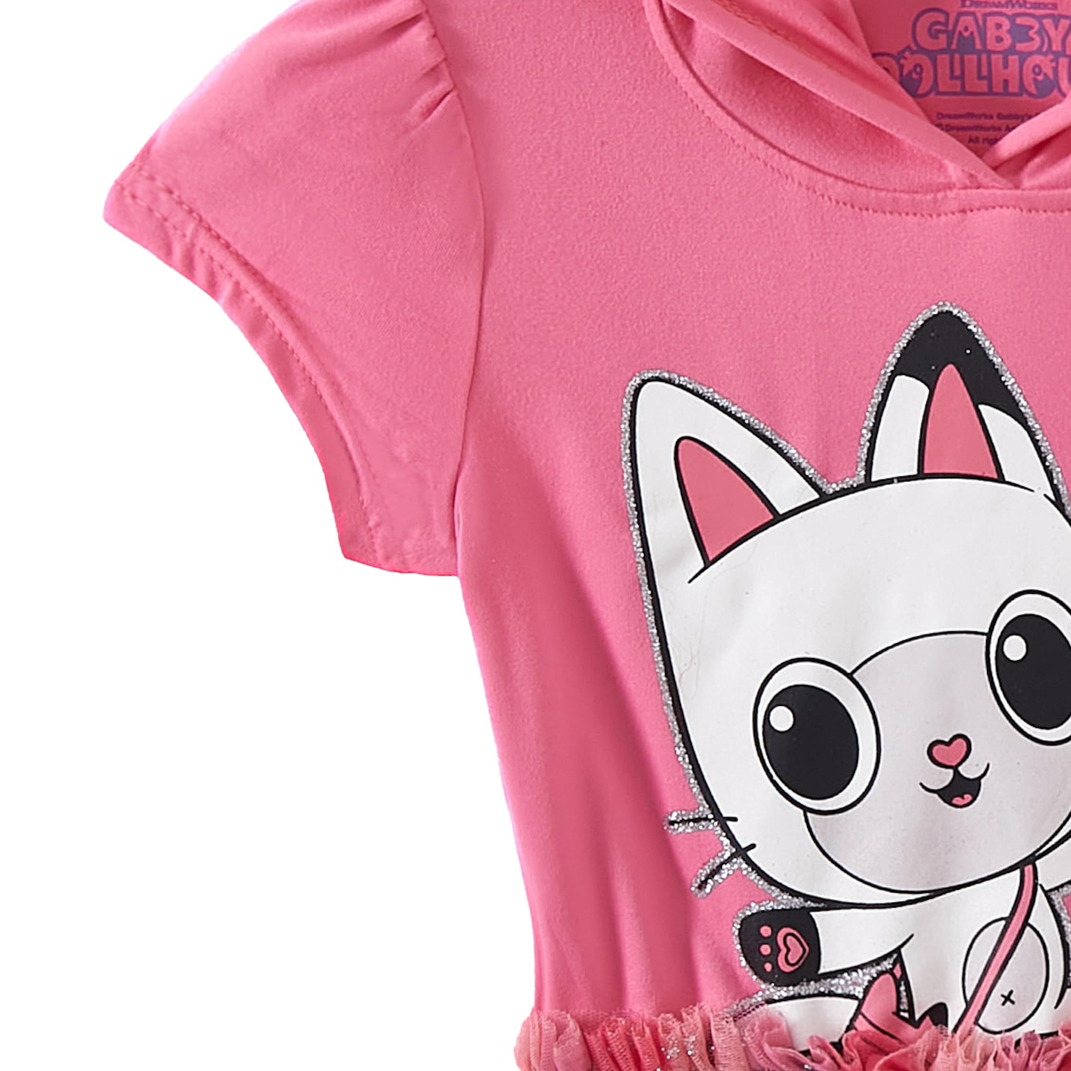 Gabby's Dollhouse dress with cat ears hood detail adding whimsical charm.
