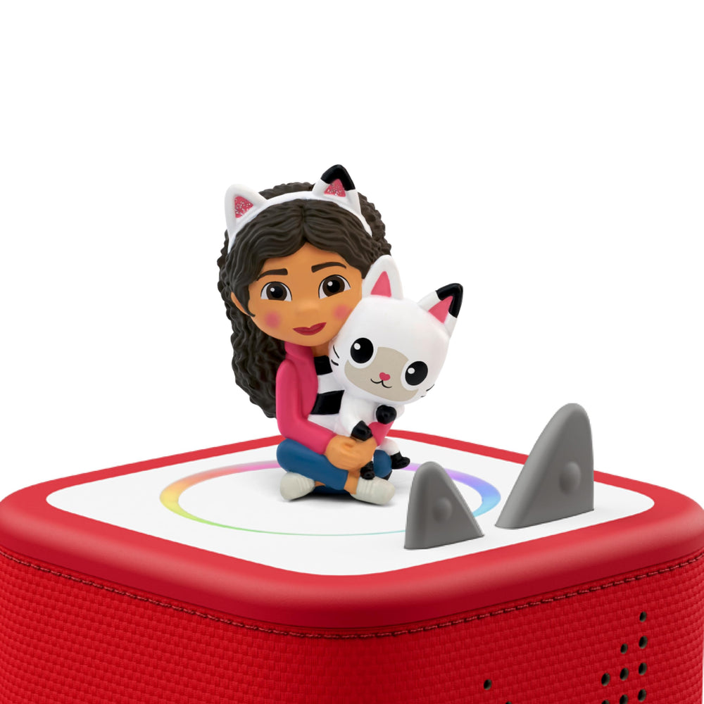 Tonies Gabby dollhouse DJ Catnip microphone highlights musical storytelling potential.