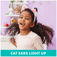 Gabby-dollhouse kid wearing-ear accessory sparks pretend costume fun.