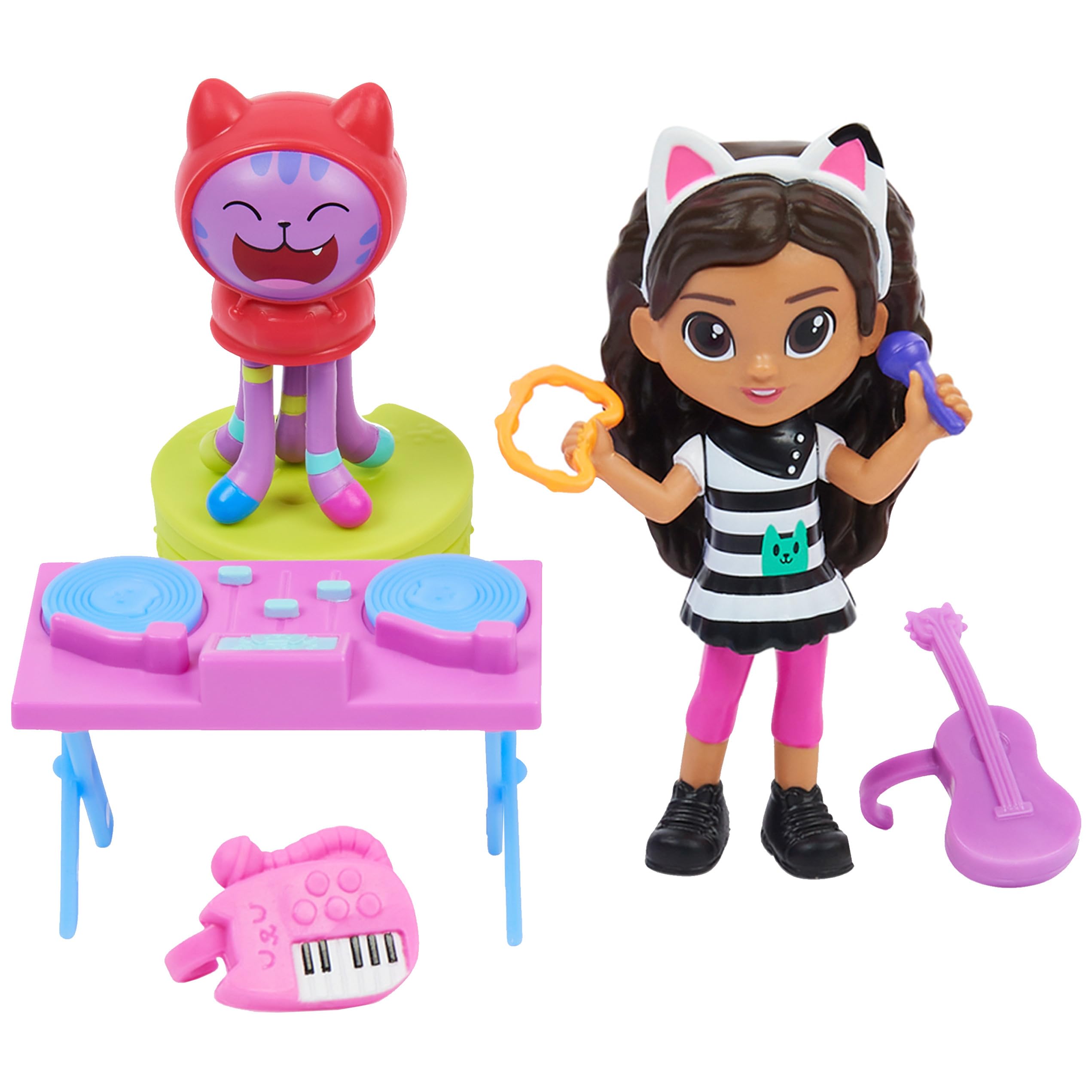 Gabby's Dollhouse Kitty Karaoke Set package with figures promotes imaginative play.