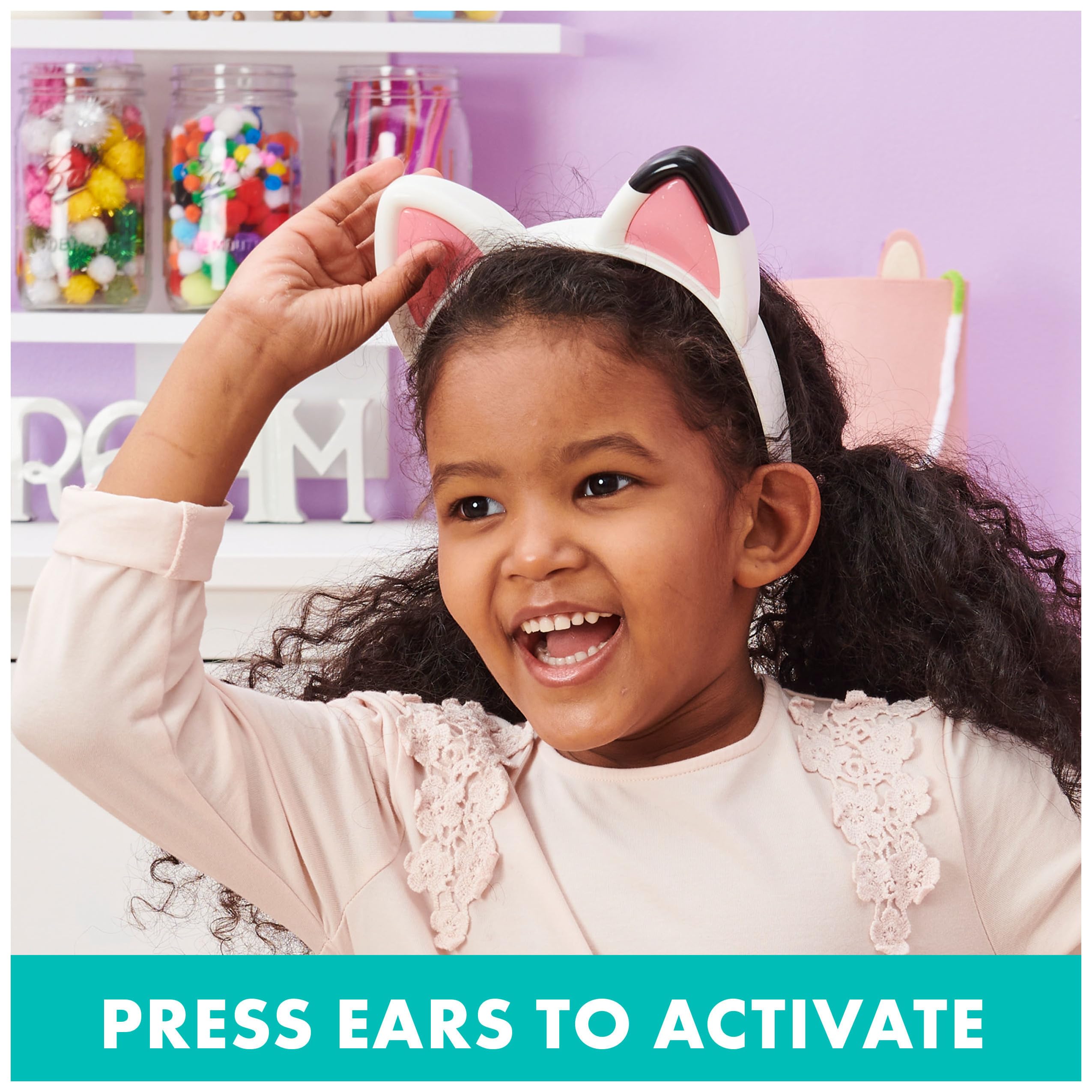Gabby-dollhouse magical ears right-press plays music and show sounds.