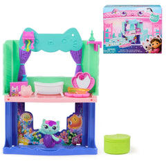 Gabby’s Dollhouse MerCat Spa-wesome Bathroom playset with 10 pieces for imaginative pretend play