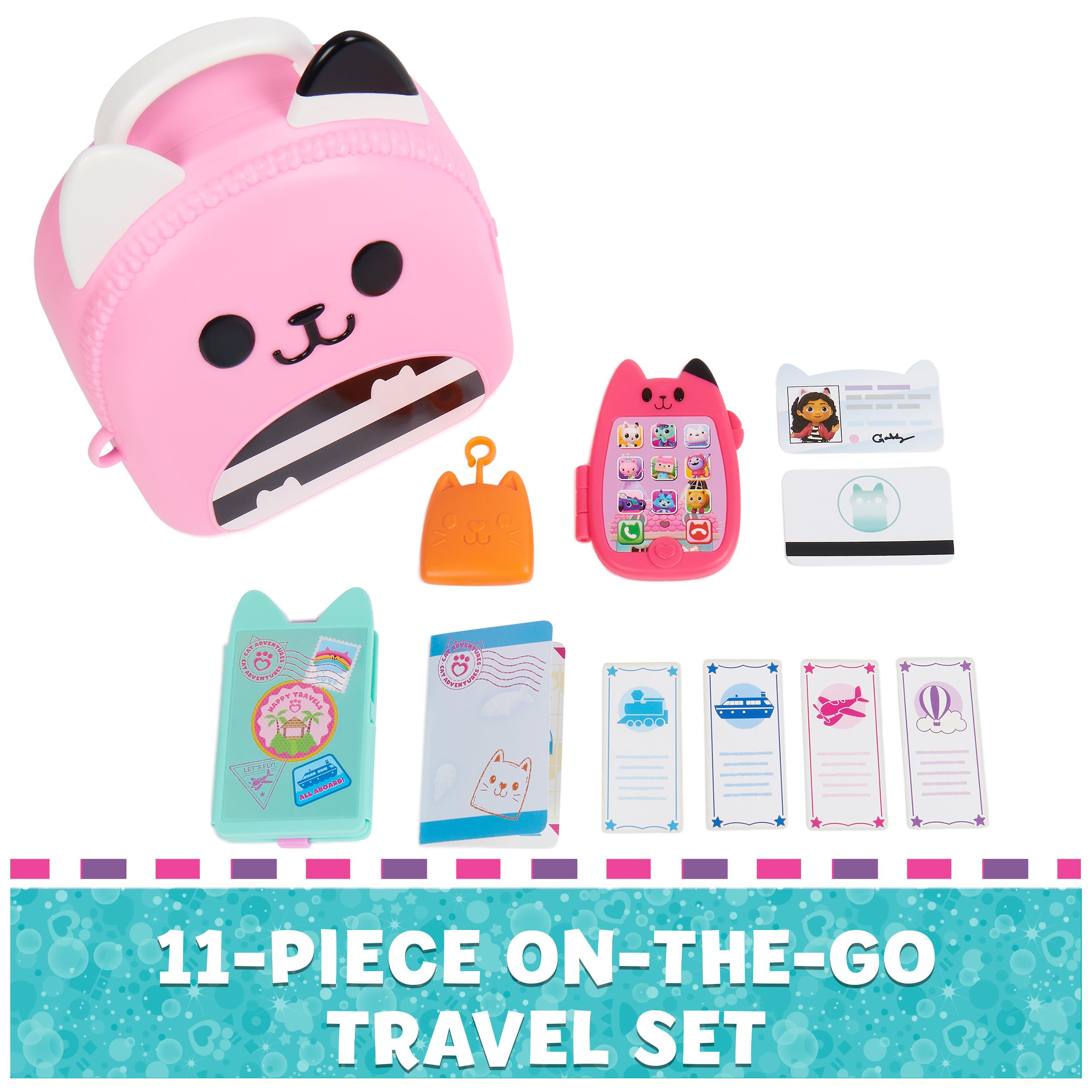 Gabby Dollhouse travel set compass charm sparks exploration during playtime