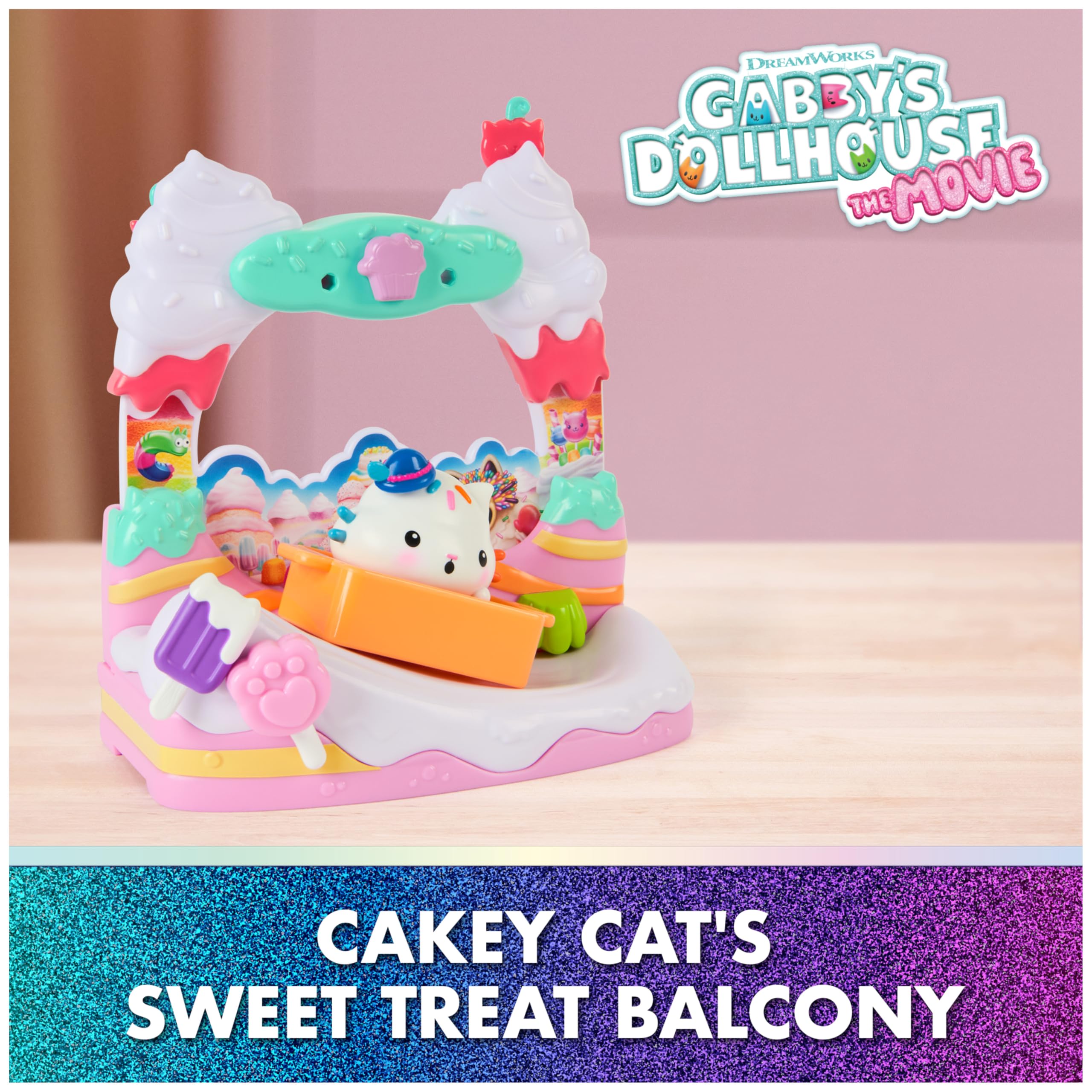 Gabby's Dollhouse wobbly cherries decorate the balcony for tactile fun