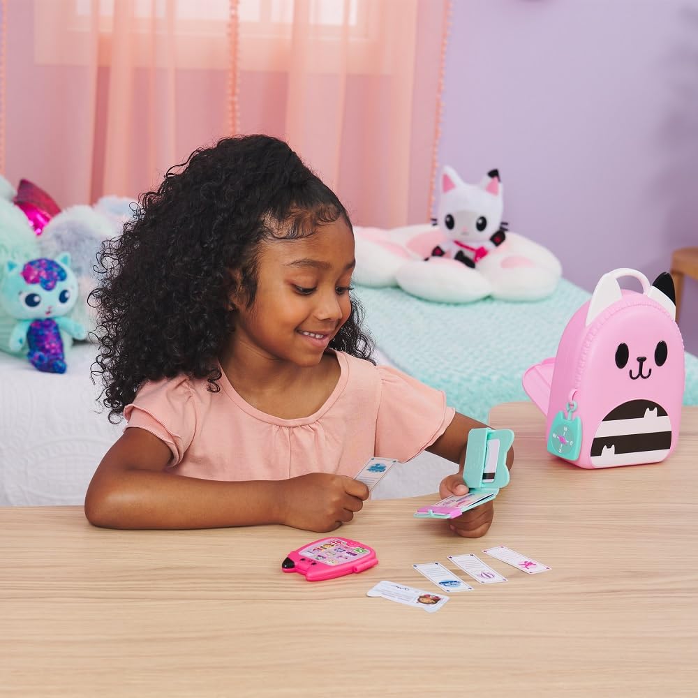 Gabby Dollhouse travel set toy phone opens to reveal pretend cards
