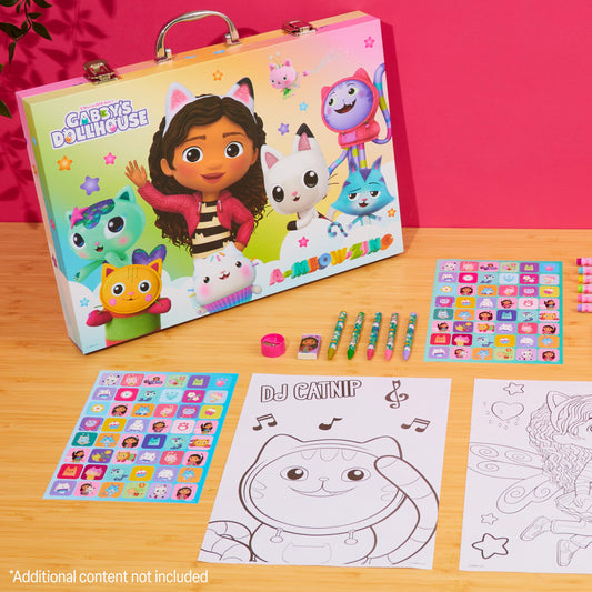 Gabby's Dollhouse washable markers in bright colors for mess-free drawing.