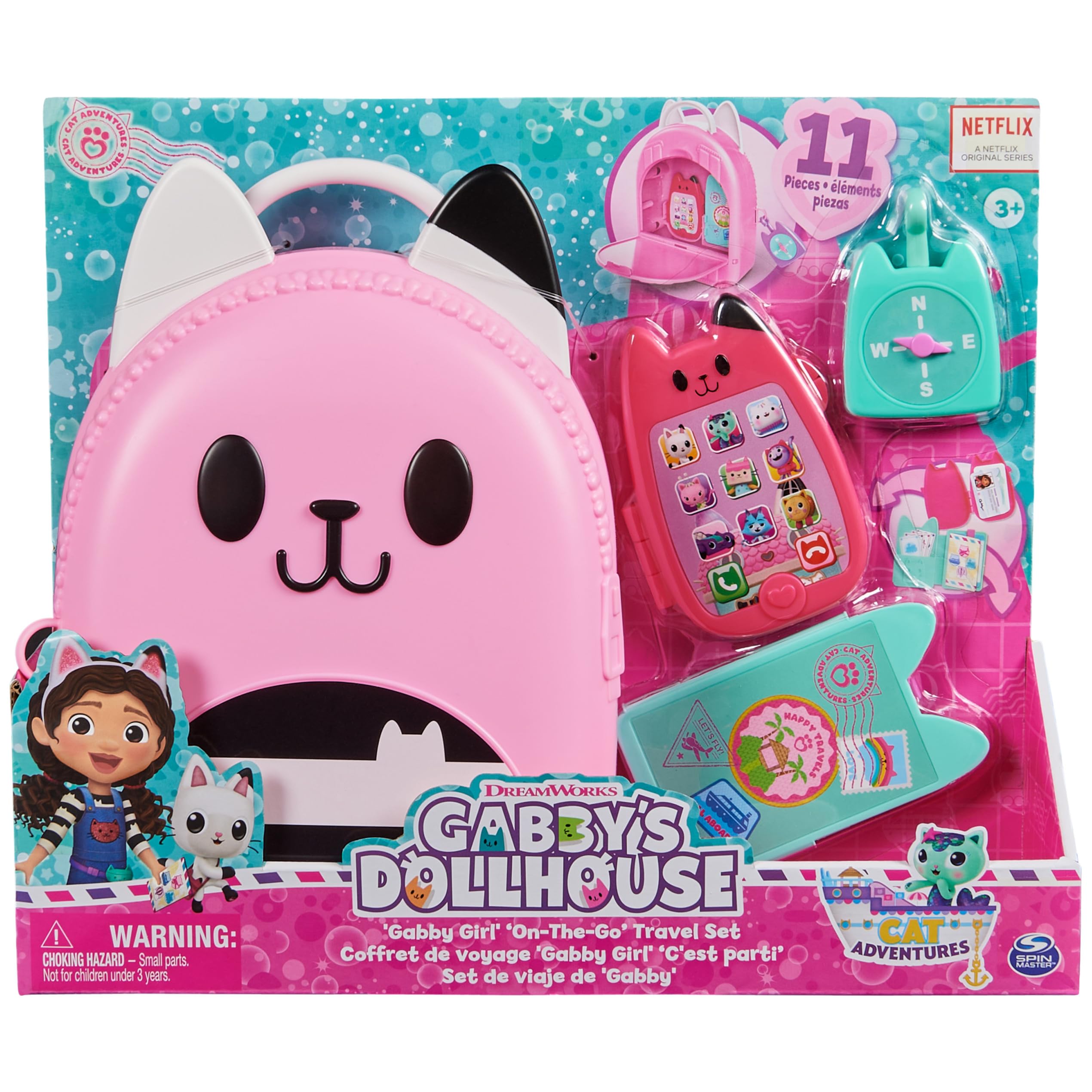 Gabby Dollhouse travel set wallet for pretend documents during adventures