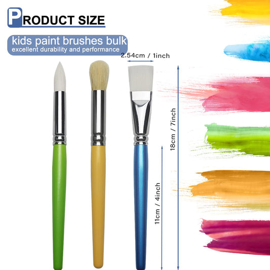 GACDR bulk brushes for kids with round synthetic bristles for details
