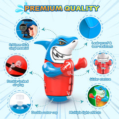 Gadetouq Shark LED Bop Bag inflated with water base offers sturdy stand for kicks