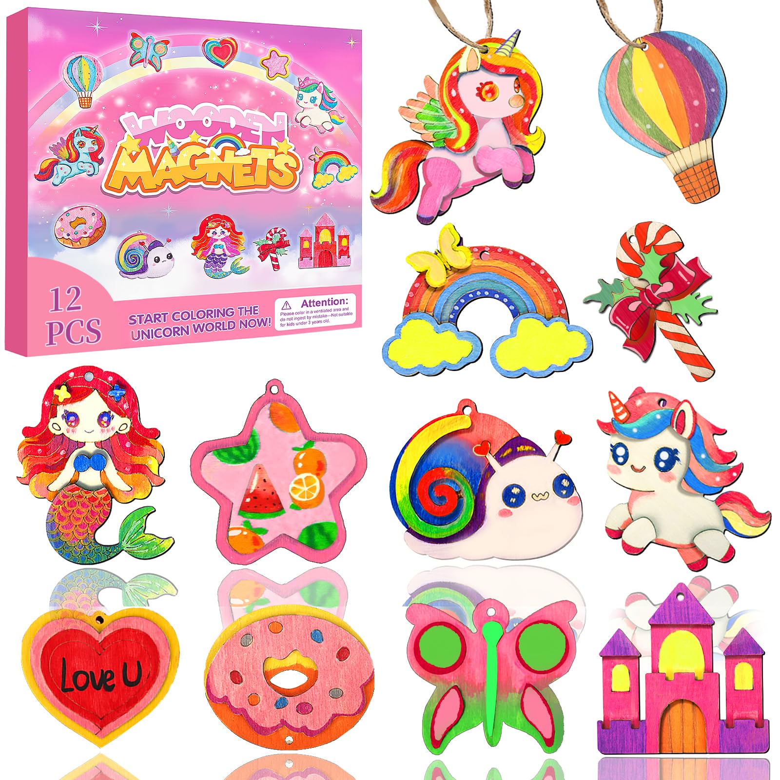 Gadetouq unicorn magnets being painted for bright fridge decor