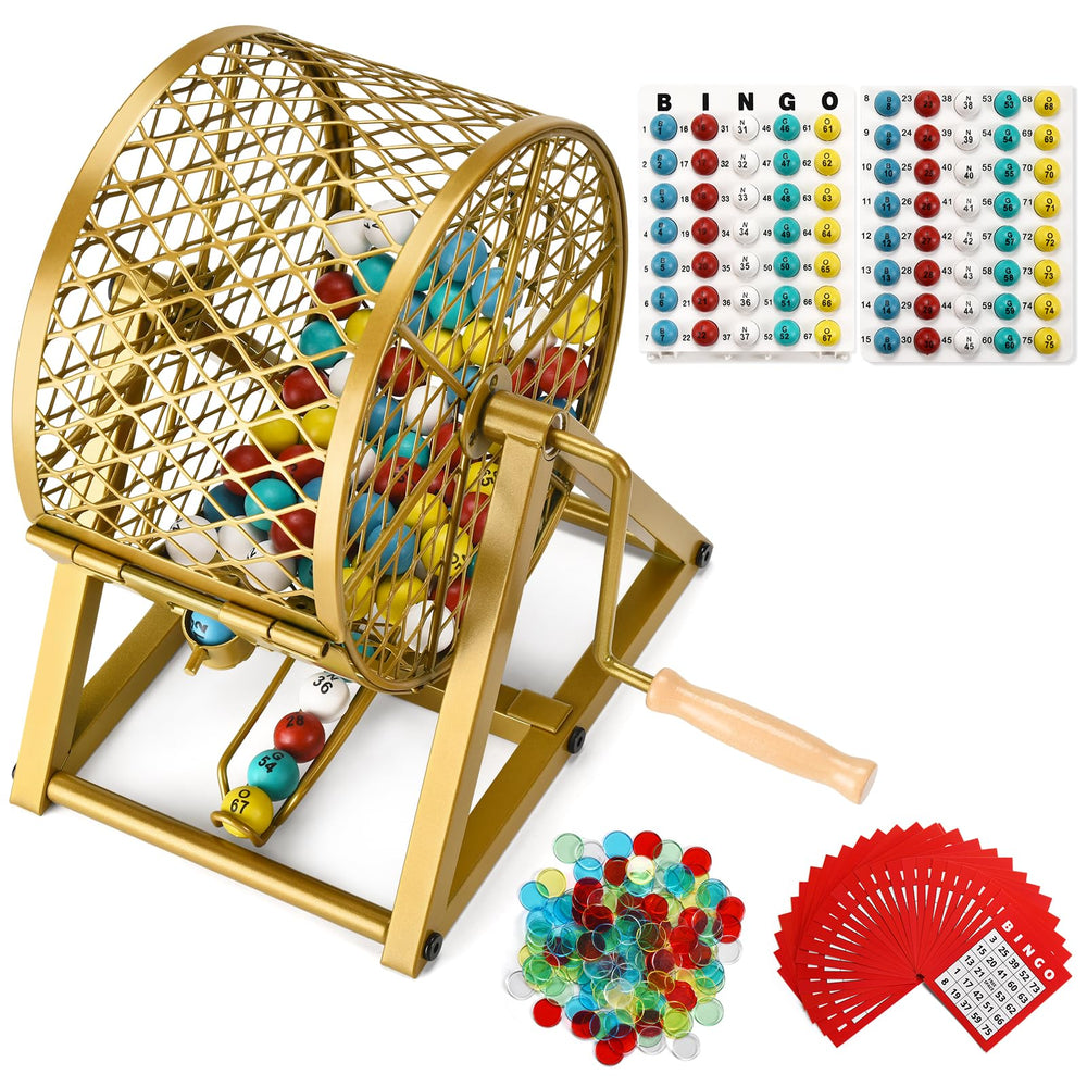 GADFISH bingo sets with steel cage for large groups, sturdy and long-lasting.