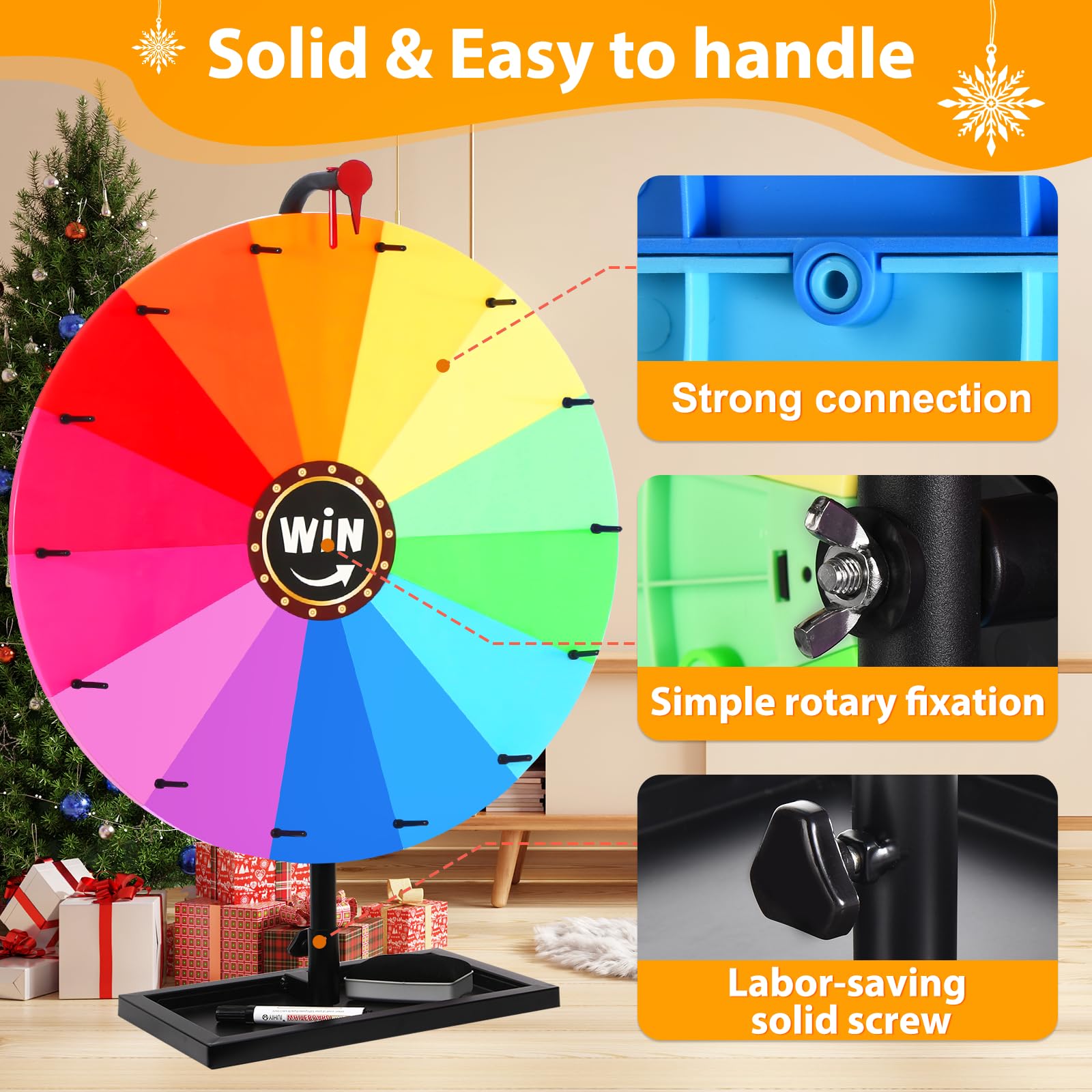 GADFISH versatile wheel suited for parties, classrooms, and mall openings.