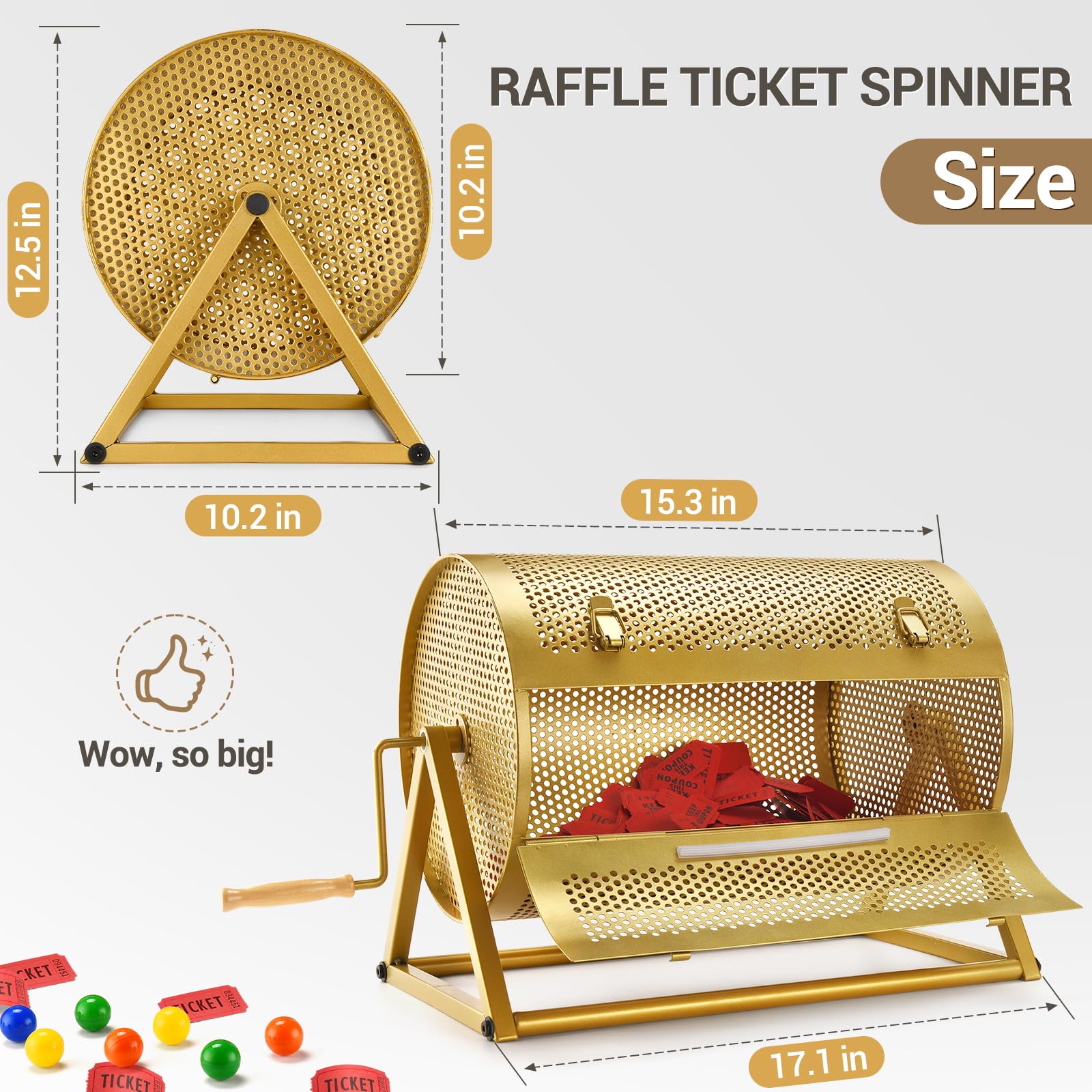 GADFISH raffle drum with stand-ready design for event setup