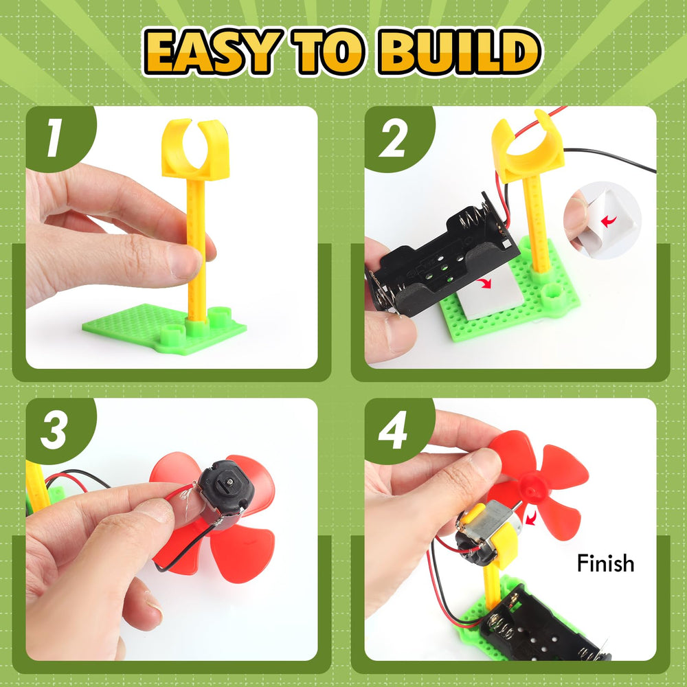 GadgetGlee battery holder and green base enable quick, mess-free assembly