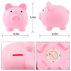 GADIEDIE pink piggy bank bottom plug, easy coin retrieval for reusing the bank.