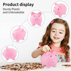 GADIEDIE pink piggy bank side view, sturdy design for daily use by kids.
