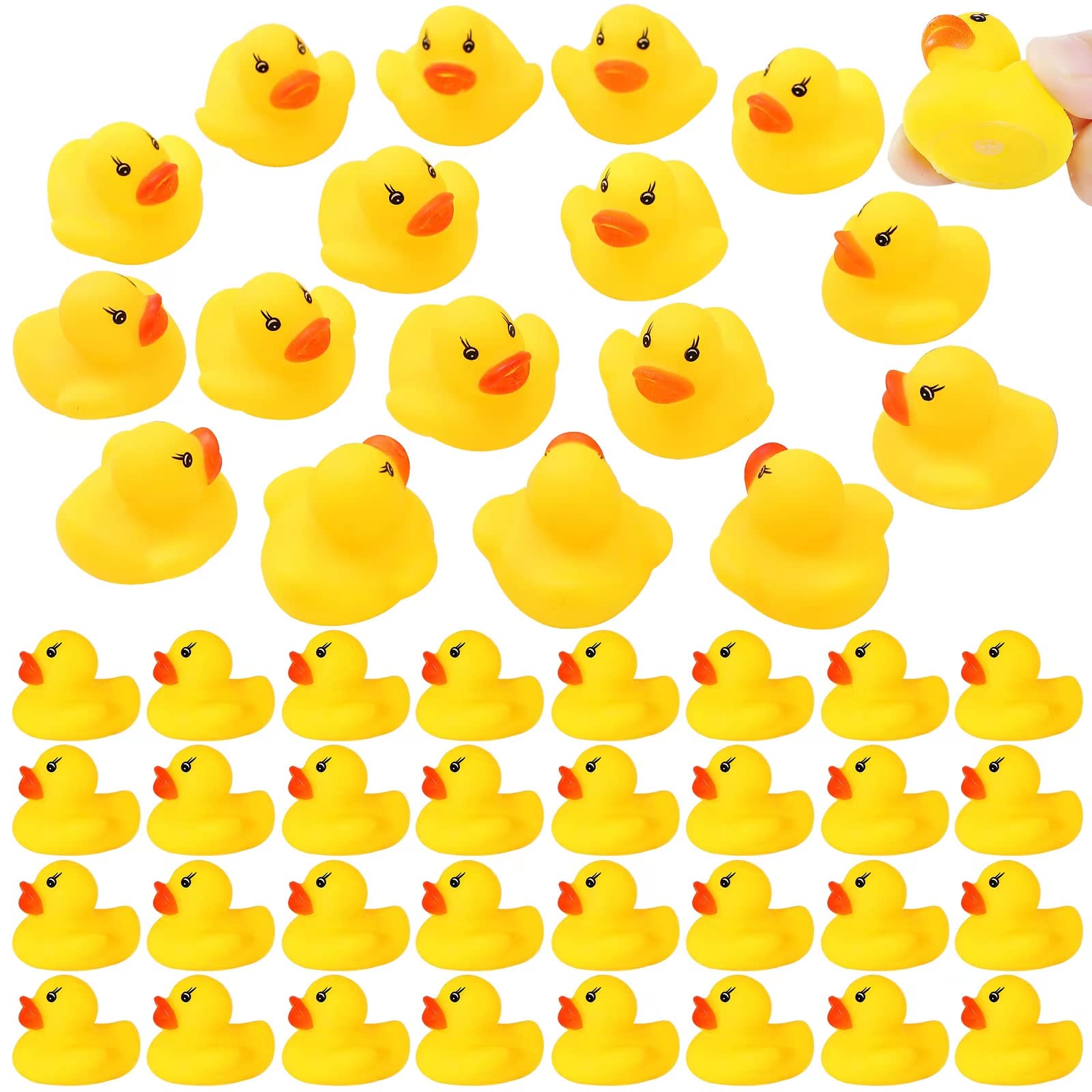 GADIEDIE rubber duck 50-pack floats upright for bath play and imagination.