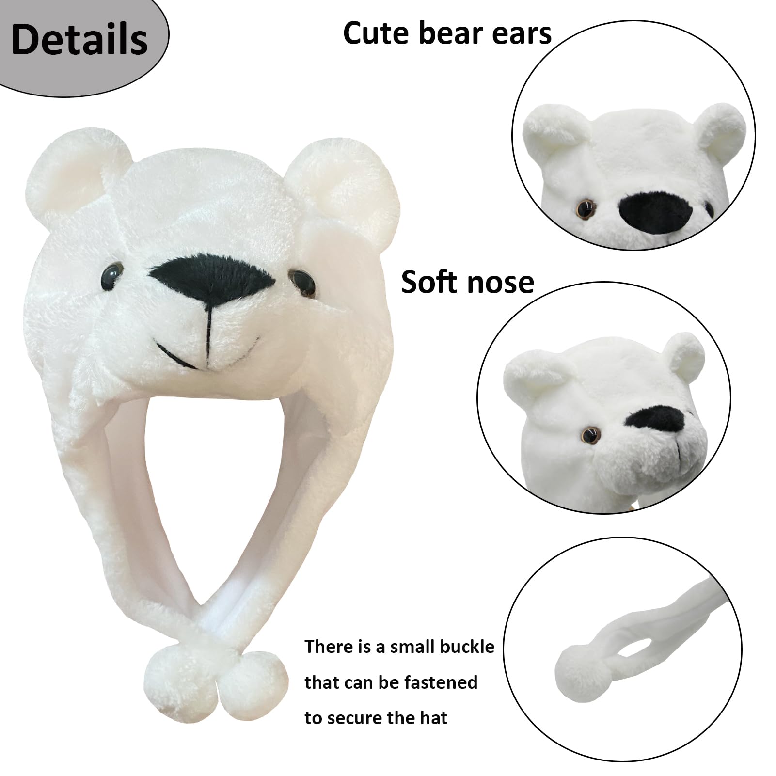 GADMEXILY animal hat for kids featuring a cute white bear design