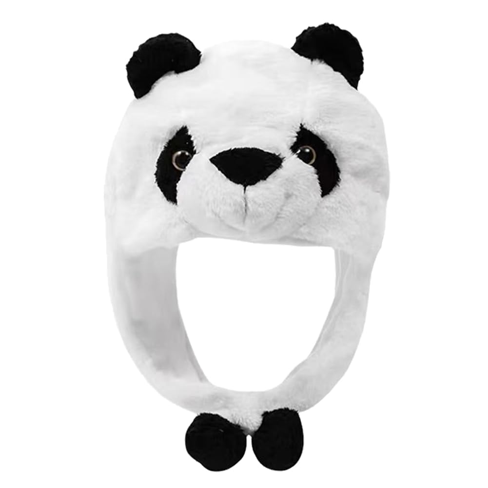 GADMEXILY Plush Panda Hat back view shows fluffy plush.