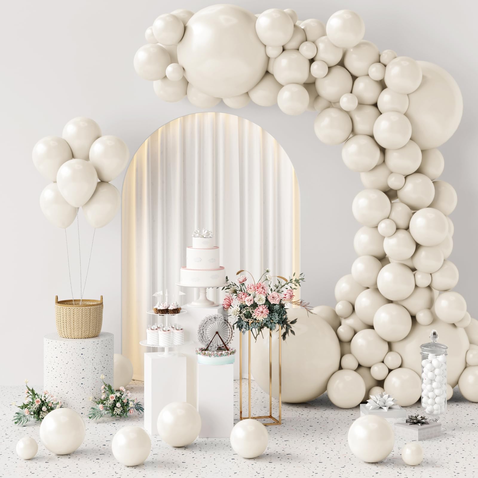 GaesQae ivory white balloons 5-inch for versatile arch garland decor