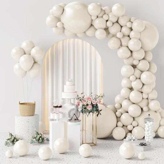 GaesQae ivory white balloons 5-inch for versatile arch garland decor