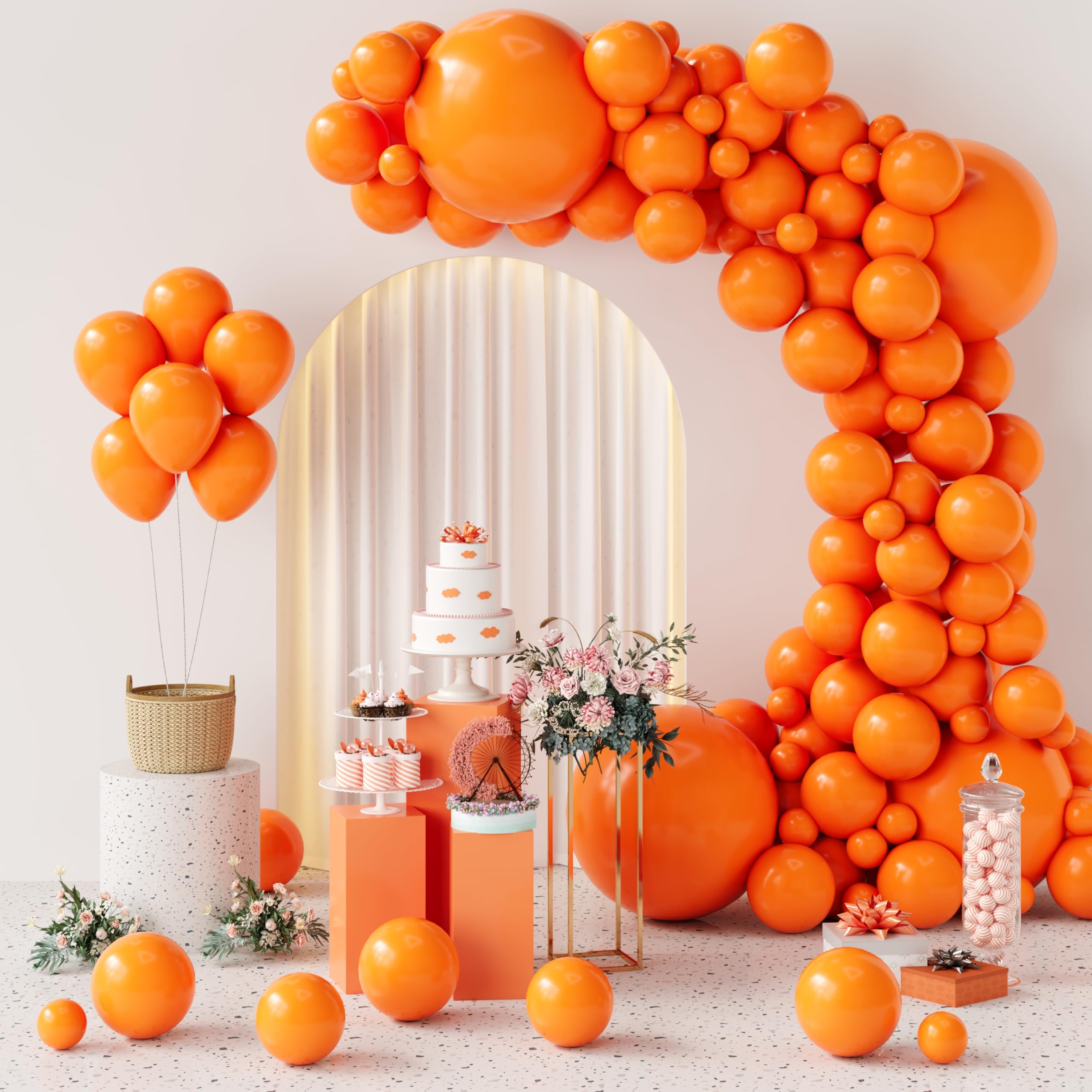 GaesQae orange 5-inch balloons for quick, eye-catching balloon arches.