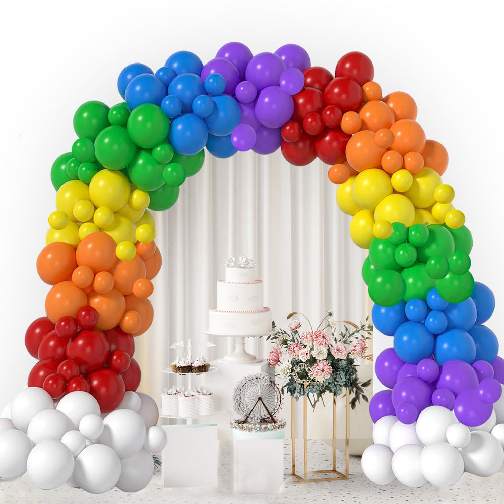 GaesQae rainbow balloons arch kit for a bold party entrance display