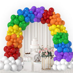 GaesQae rainbow balloons arch kit for a bold party entrance display