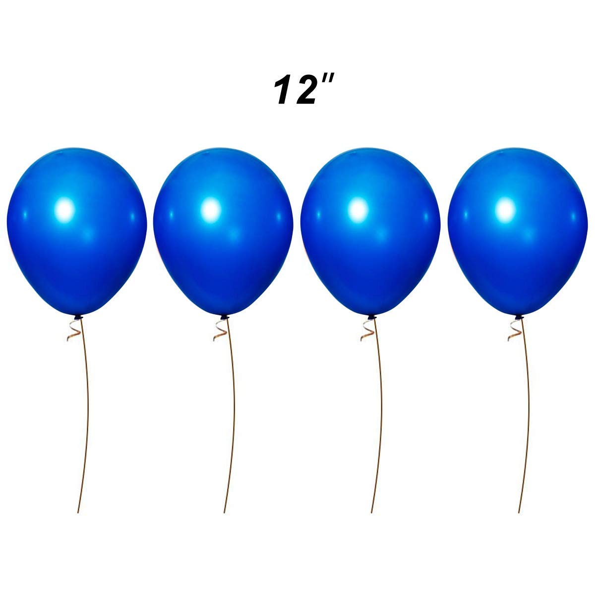 GaesQae Royal Blue balloons, side view, durable latex for weddings.