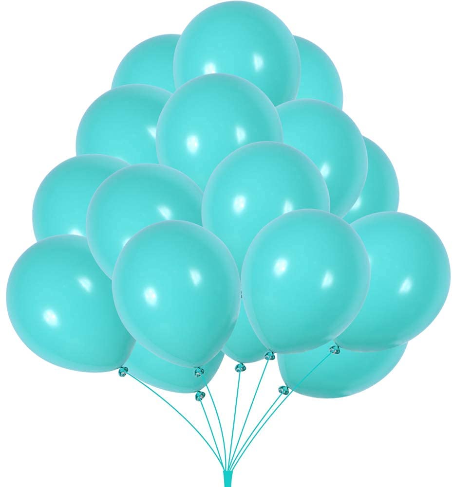 GaesQae teal balloons 12 inch pack of 100 for bold party decor.
