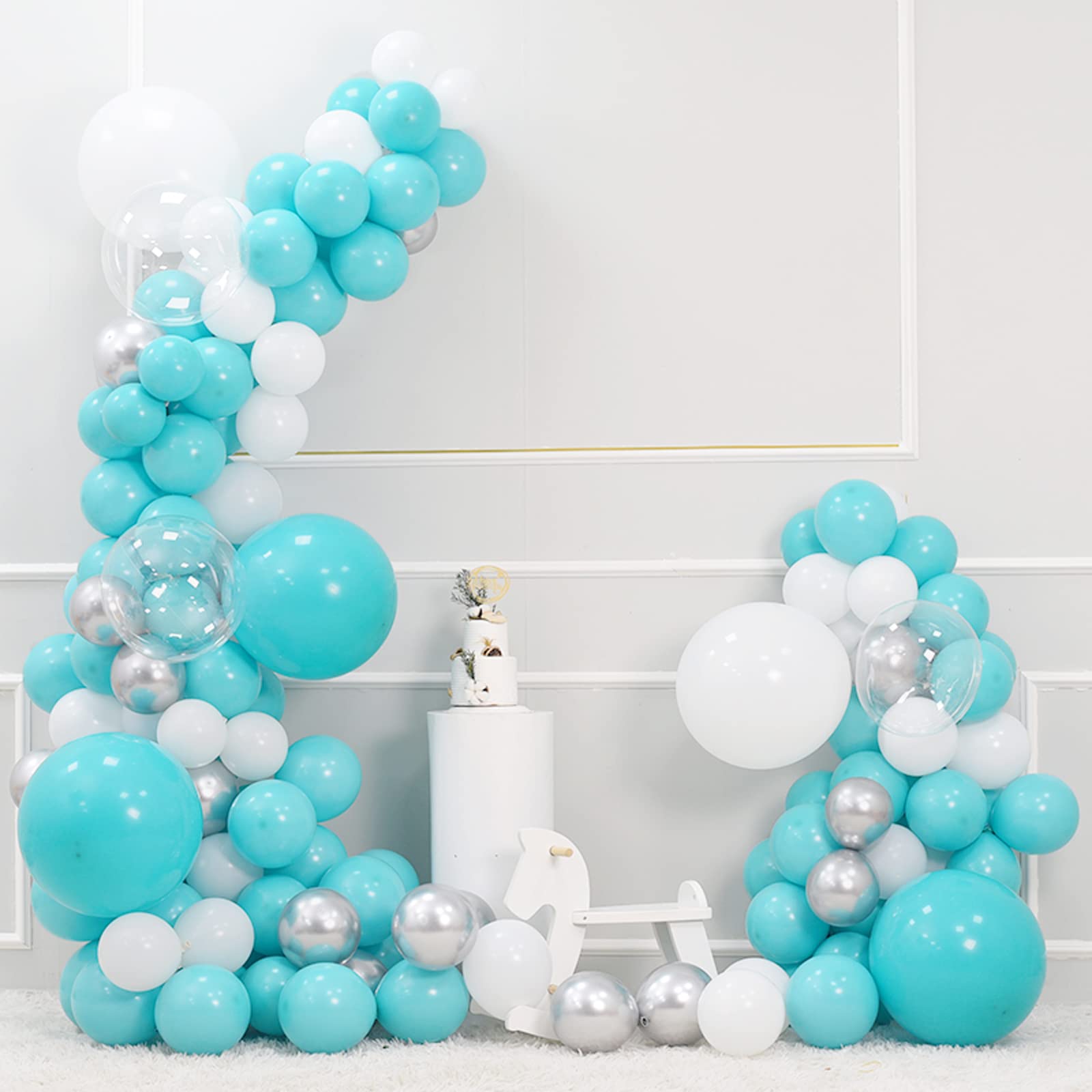 GaesQae teal color swatch on balloons, modern turquoise tone for chic events.