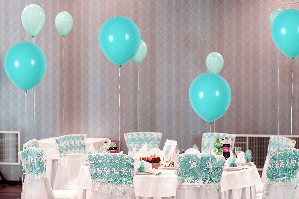 GaesQae teal balloons inflation use, durable latex ideal for quick decorating.