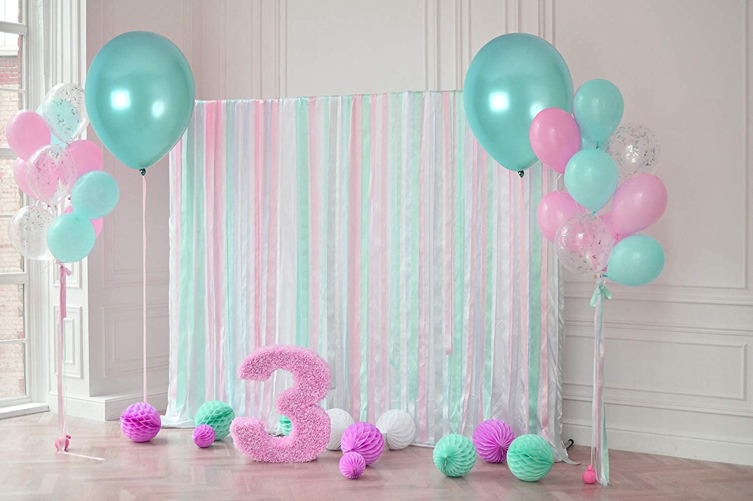 GaesQae teal balloons wedding decor, adds elegant pops of color to ceremonies.