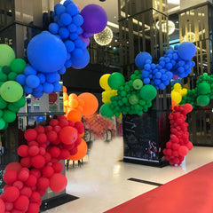 GaesQae white cloud balloons to complement the rainbow garland
