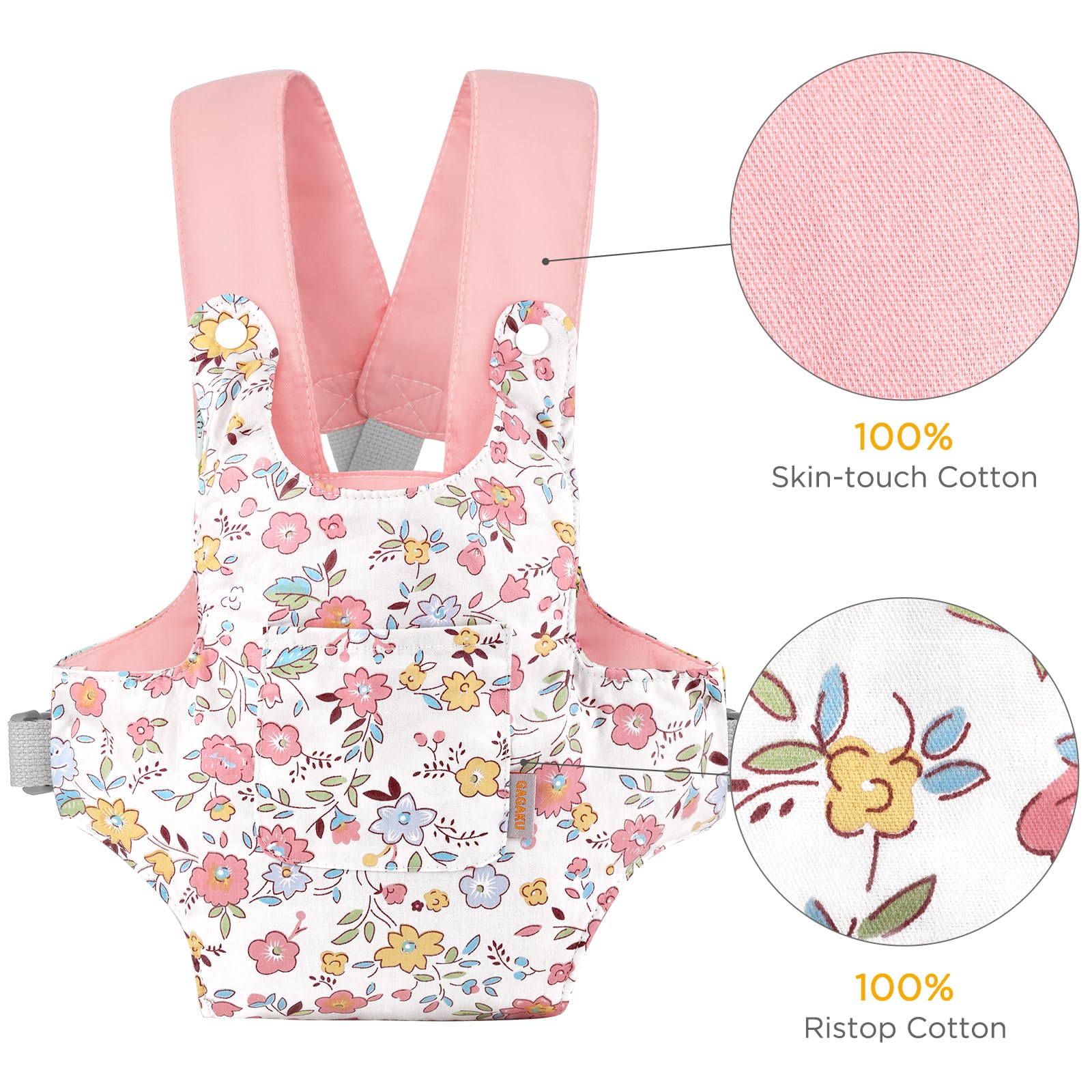GAGAKU carrier dimensions 13x11 inches suitable for standard dolls and plush toys.