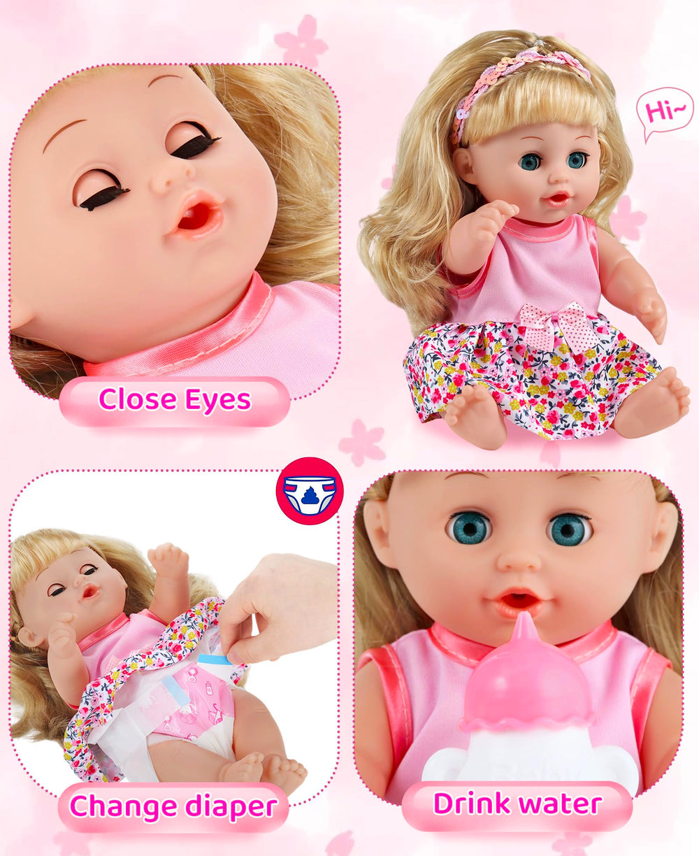 GAGAKU baby doll stroller with included doll supports nurturing role-play at home.