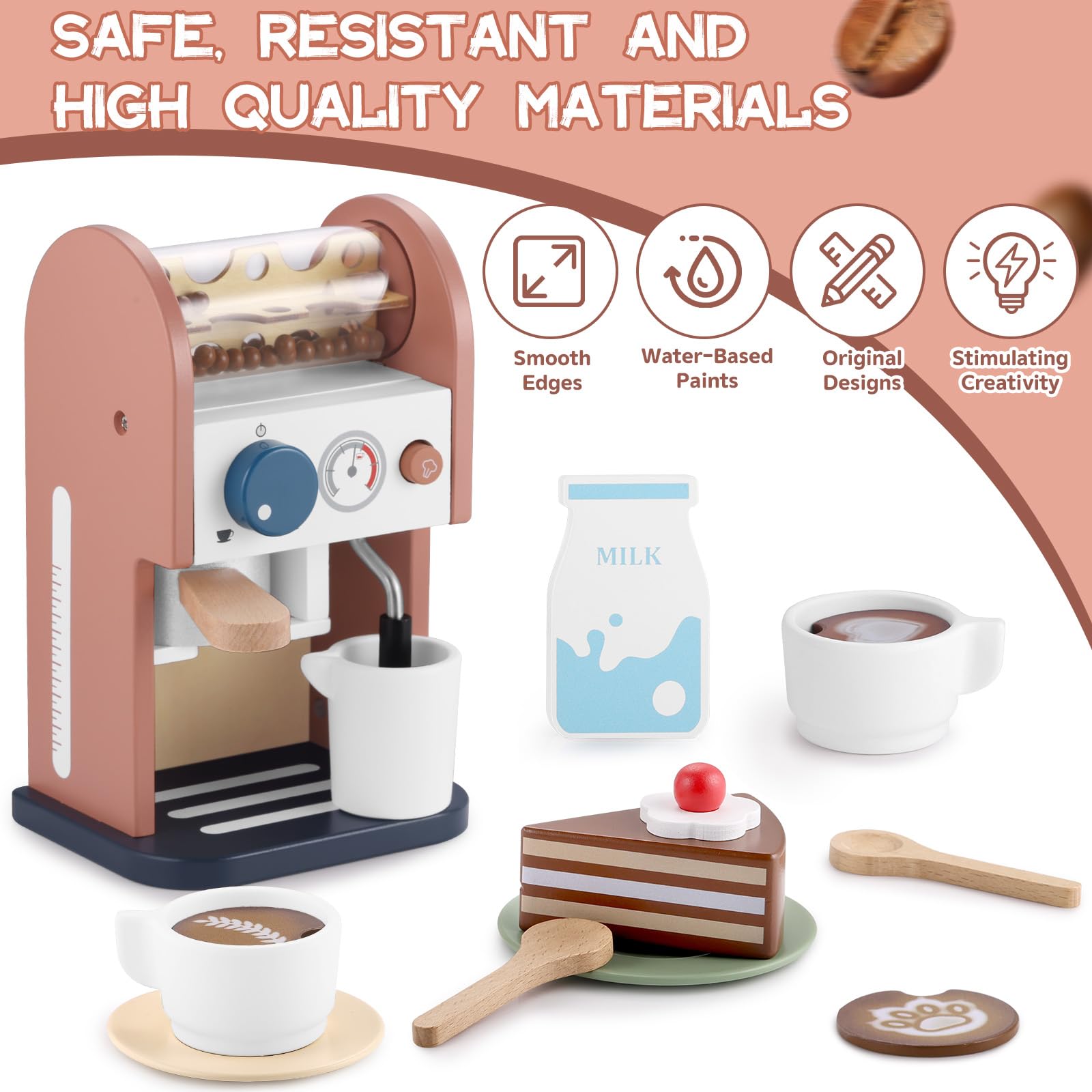GAGAKU coffee maker toy in action encourages cooperative play and storytelling.