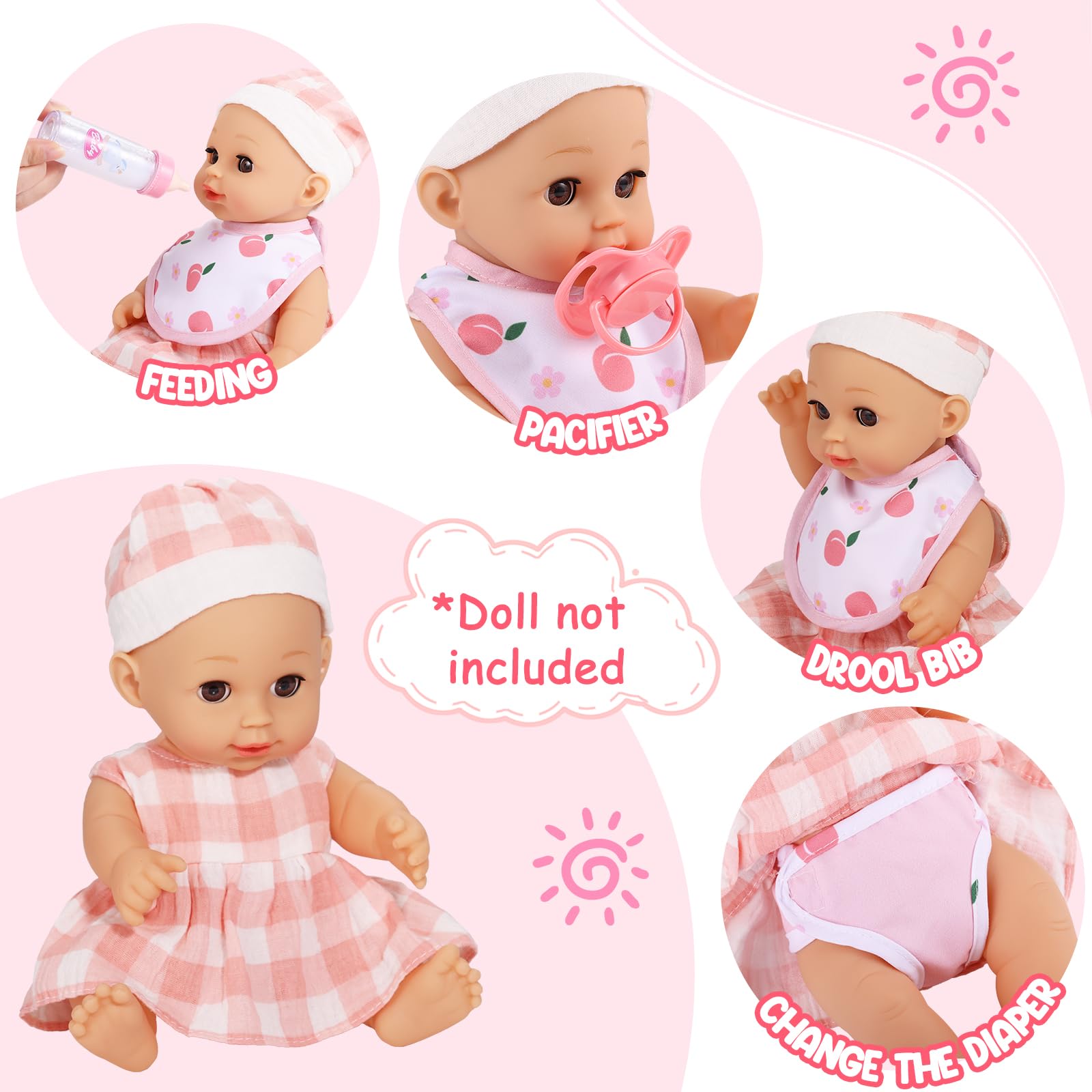 GAGAKU doll bib keeps outfits clean during pretend meals