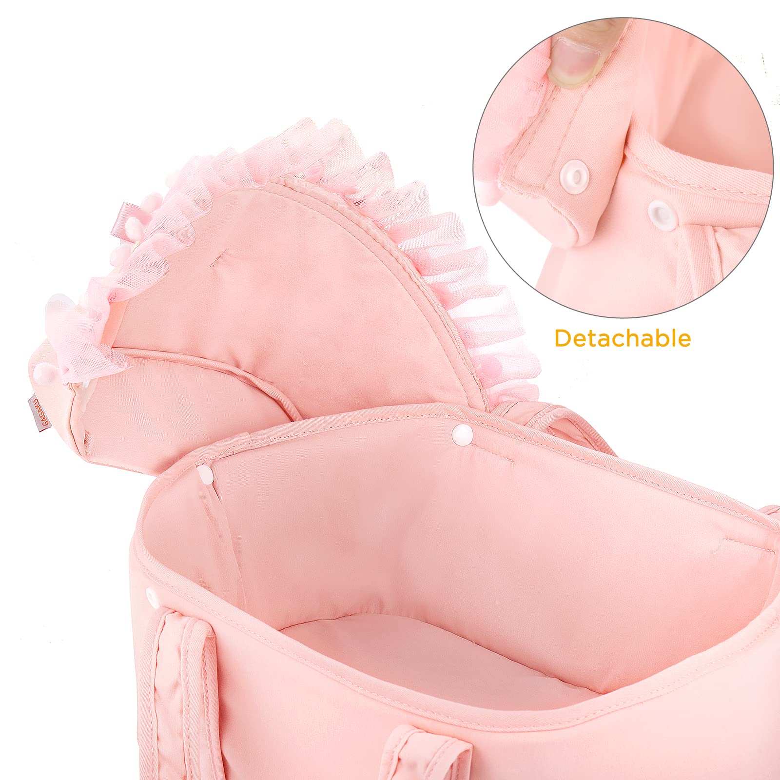 GAGAKU doll carry cot set pink three-pack encourages imaginative play.