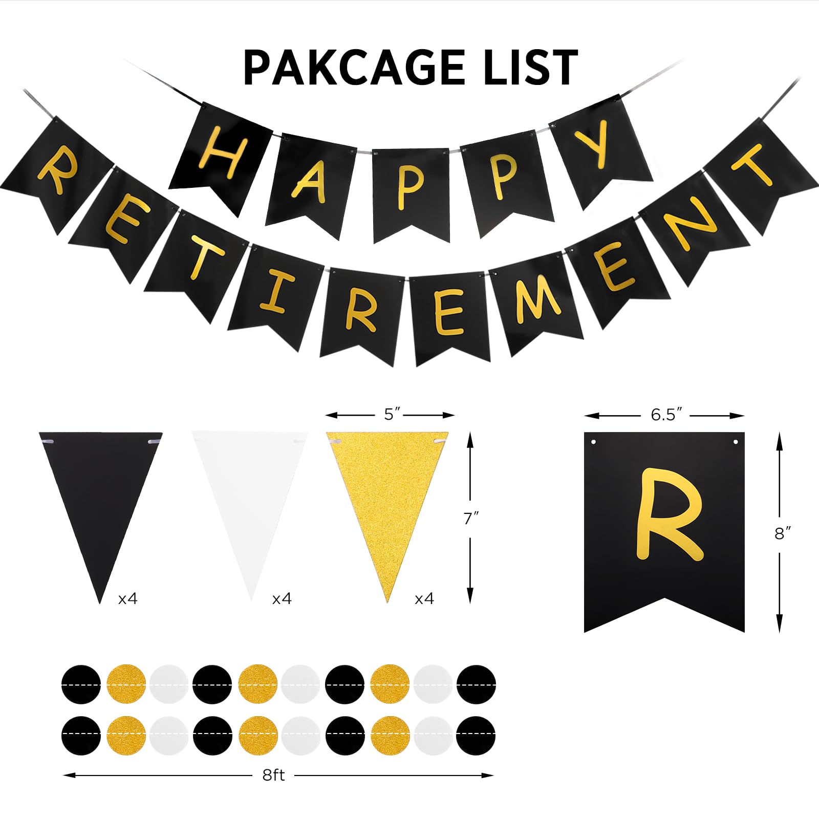 GAGAKU gold-letters-on-black-cardstock banner adds a premium festive touch