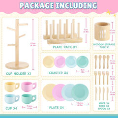 GAGAKU tea party-scene with wooden play-dishes invites story-based cooking and sharing.