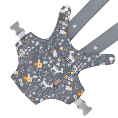 Soft cotton material detail of the GAGAKU carrier in gray