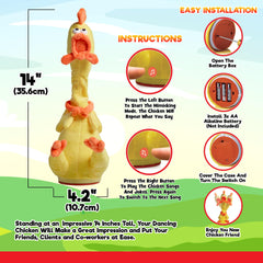 Gagster dancing chicken toy repeats your words with a squeaky twist.