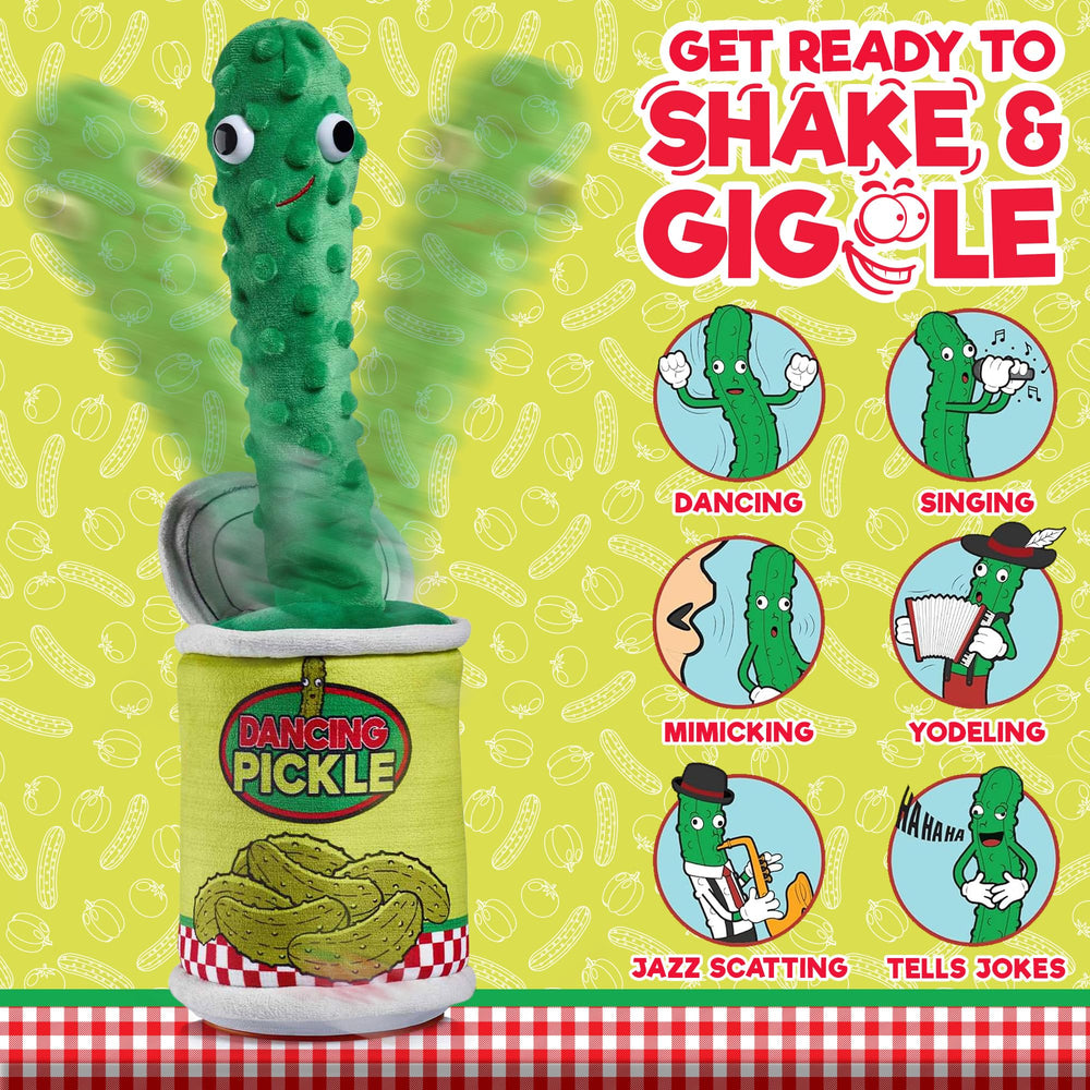 Gagster Dancing Pickle light-up feature adds flash to parties and gatherings.