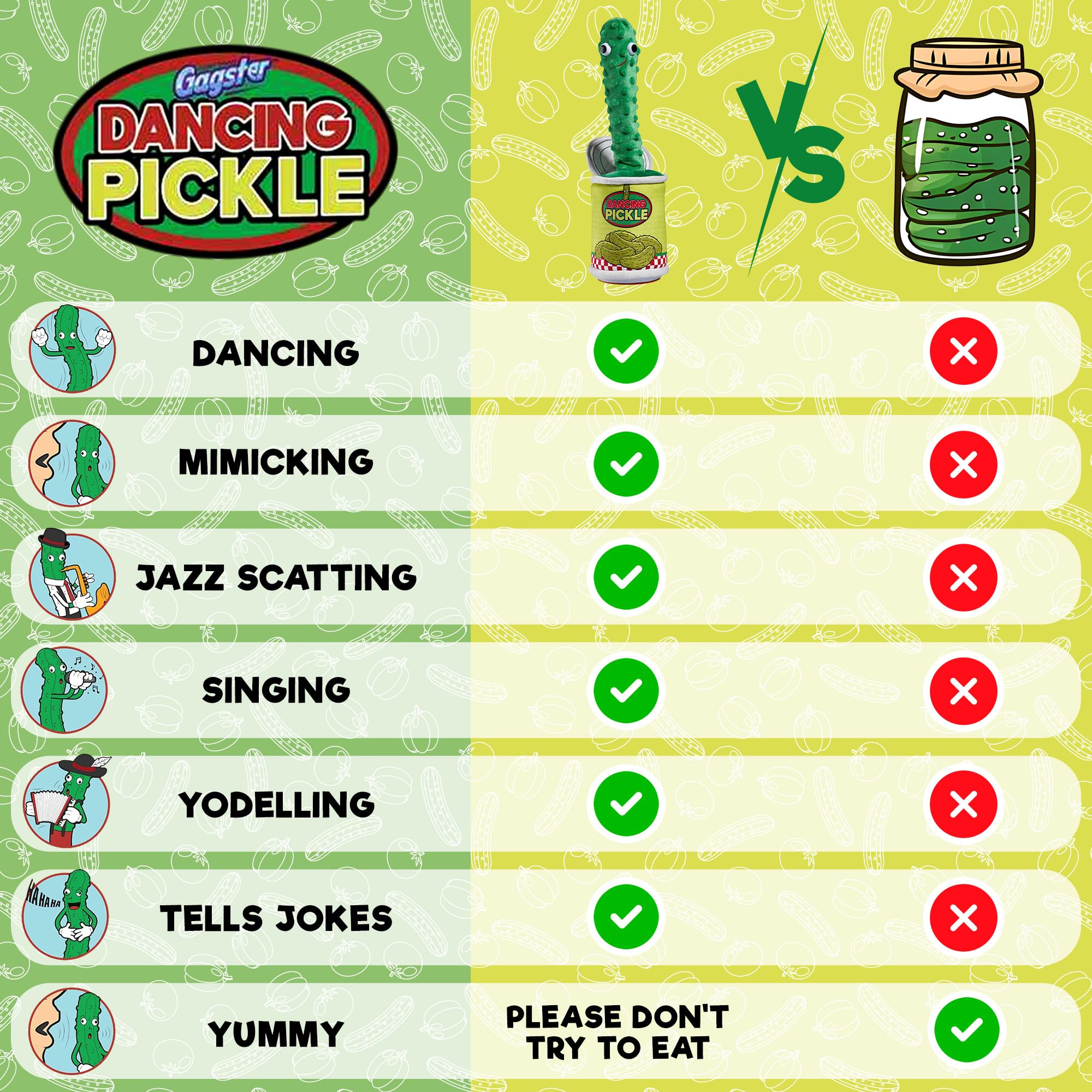 Gagster Dancing Pickle plush design feels soft and shareable.