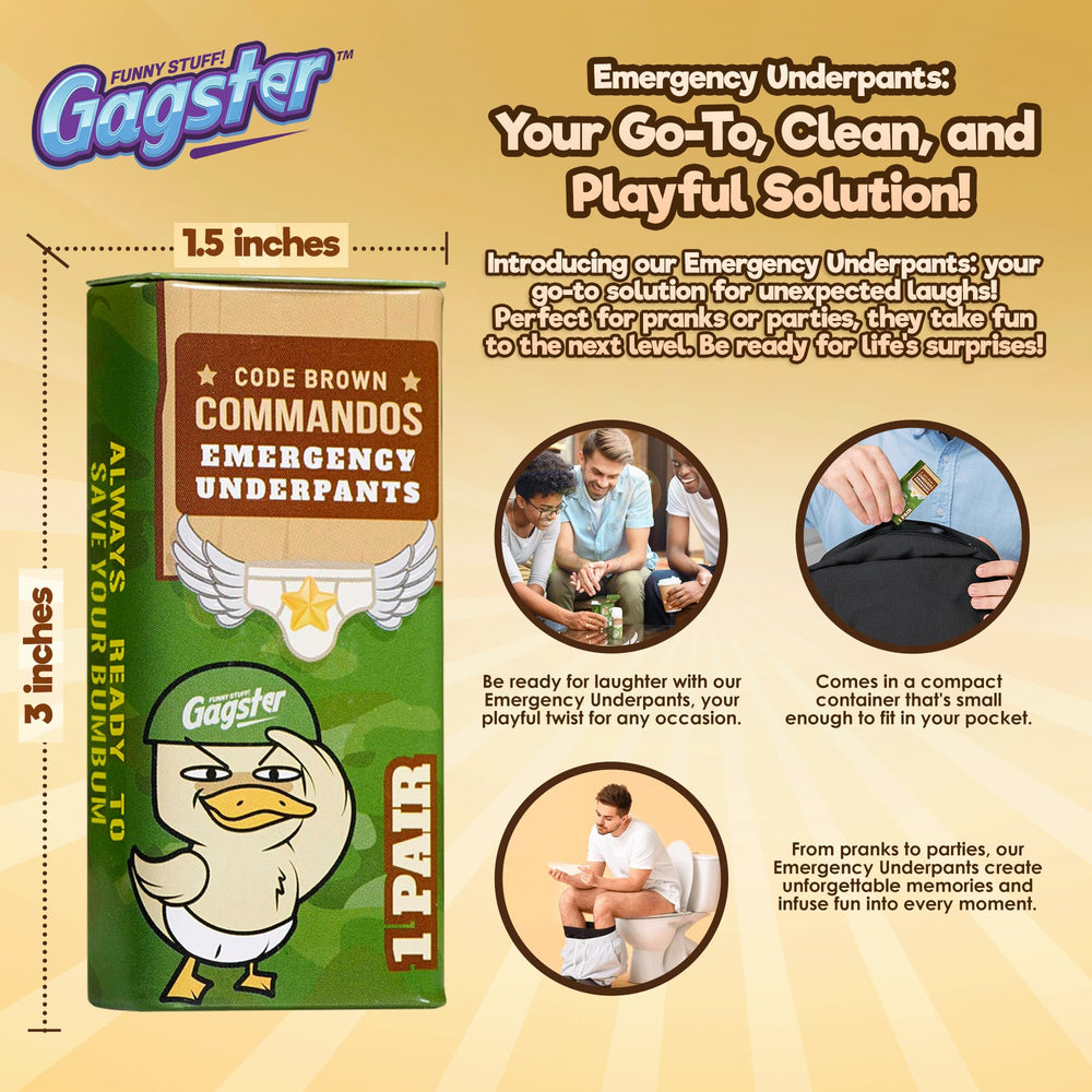 Gagster emergency underpants one size fits most demonstrates versatile prank gift option
